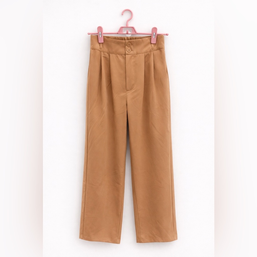 Tan wide leg dress pants